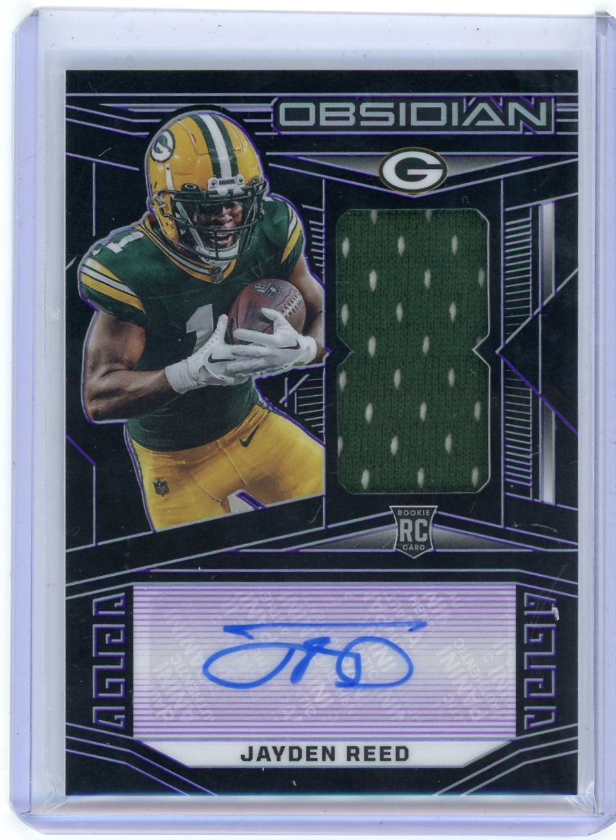 Jayden Reed 2023 Panini Obsidian Purple Etch RPA #'d 60/75