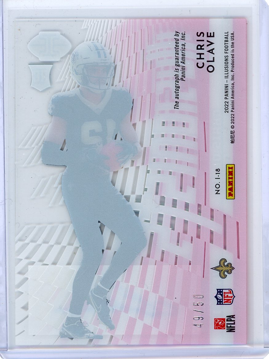 Chris Olave 2022 Panini Illusions Pink Illusionists Auto #'d 49/50