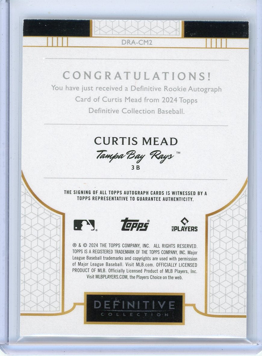 Curtis Mead 2024 Topps Definitive Collection Rookie Autograph #'d 02/10