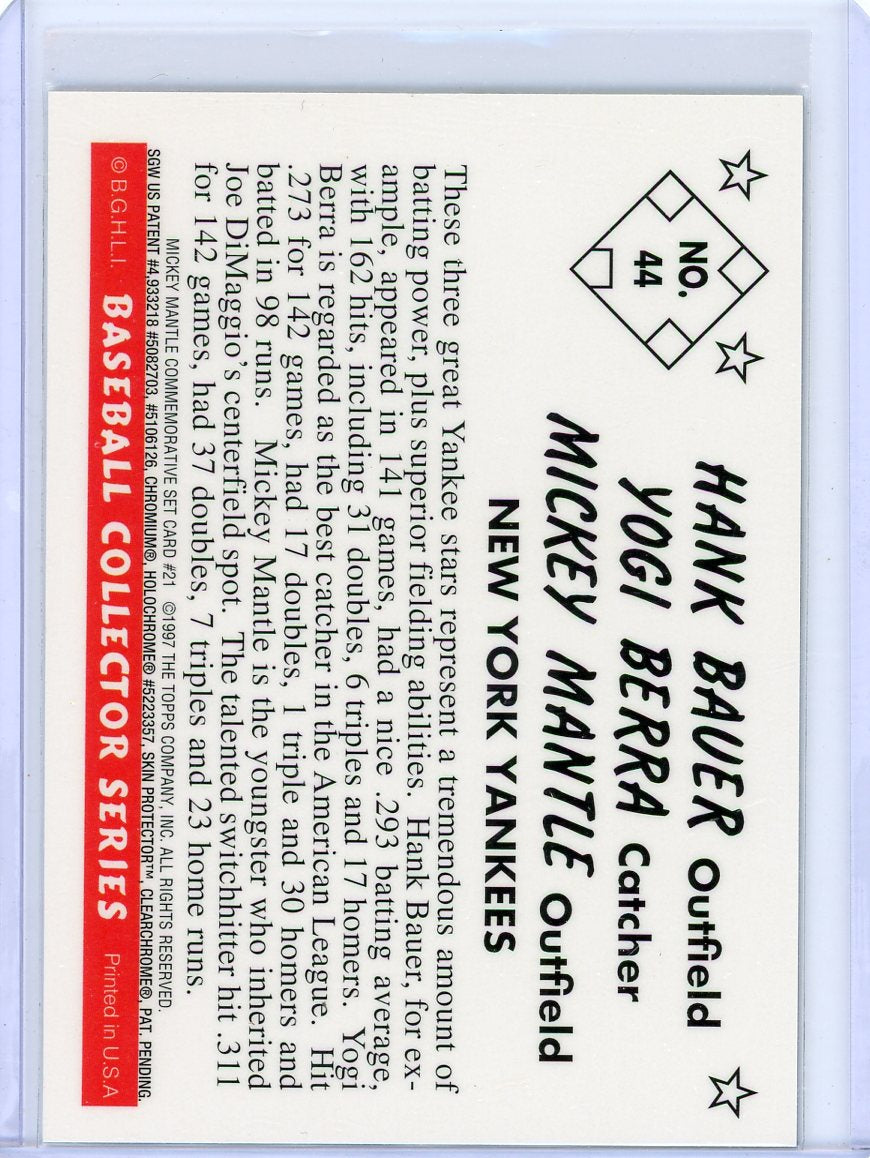 Mantle Berra Bauer 1997 Topps Chrome reprint #44