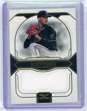 Eury Perez 2024 Topps Definitive Collection Jumbo Patch Relic #'d 42/50