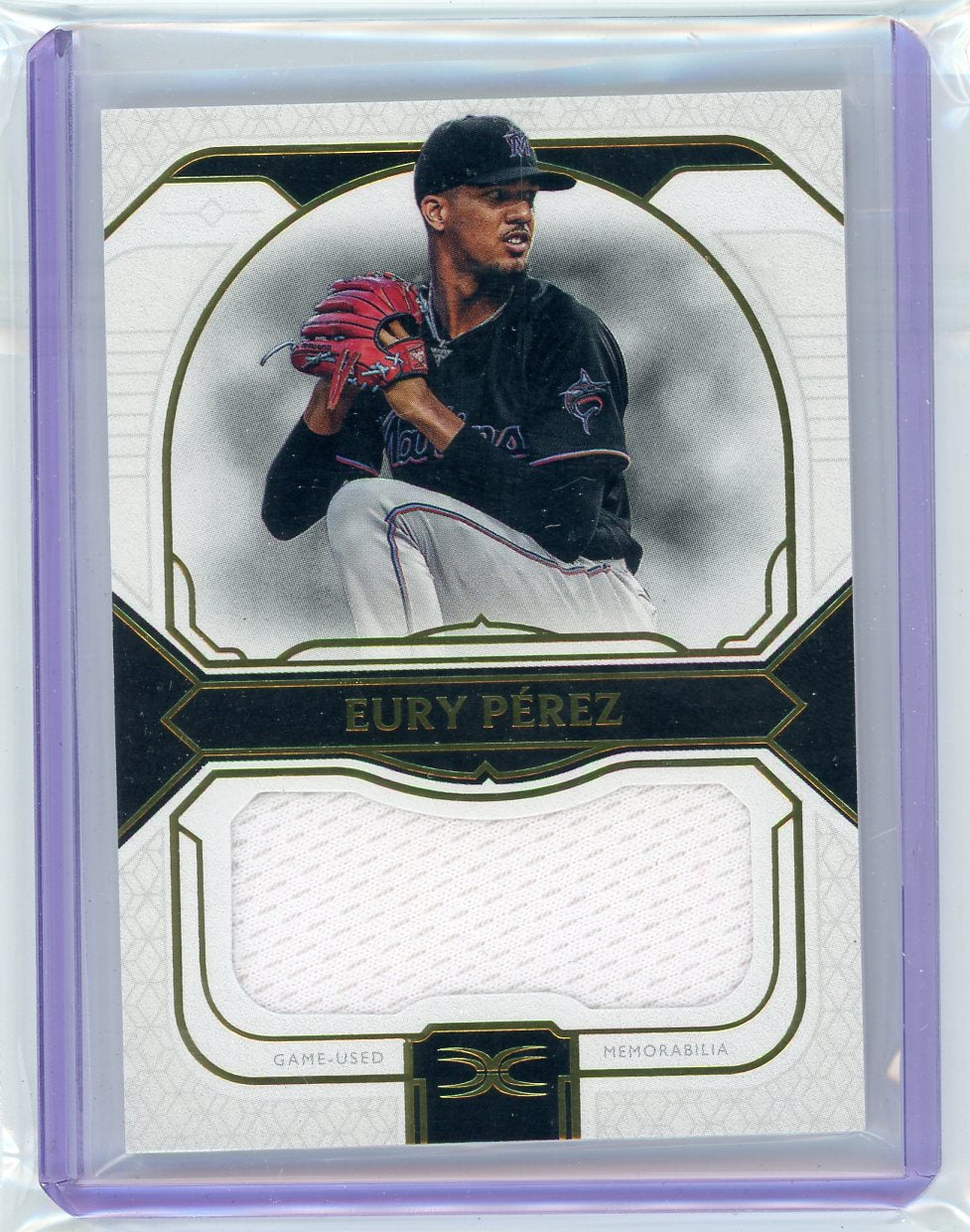 Eury Perez 2024 Topps Definitive Collection Jumbo Patch Relic #'d 42/50