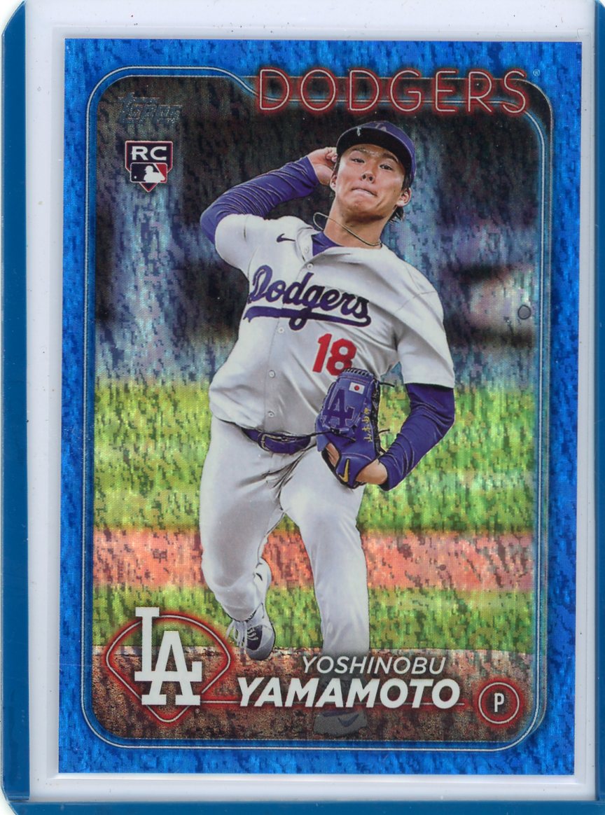 Yoshinobu Yamamoto 2024 Topps blue holo foil rookie card #'d 741/999