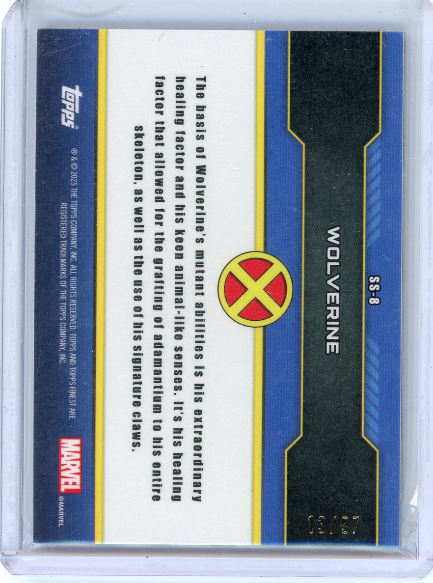 Wolverine 2025 Topps Finest X-Men Shadowbox xfractor #'d 13/97