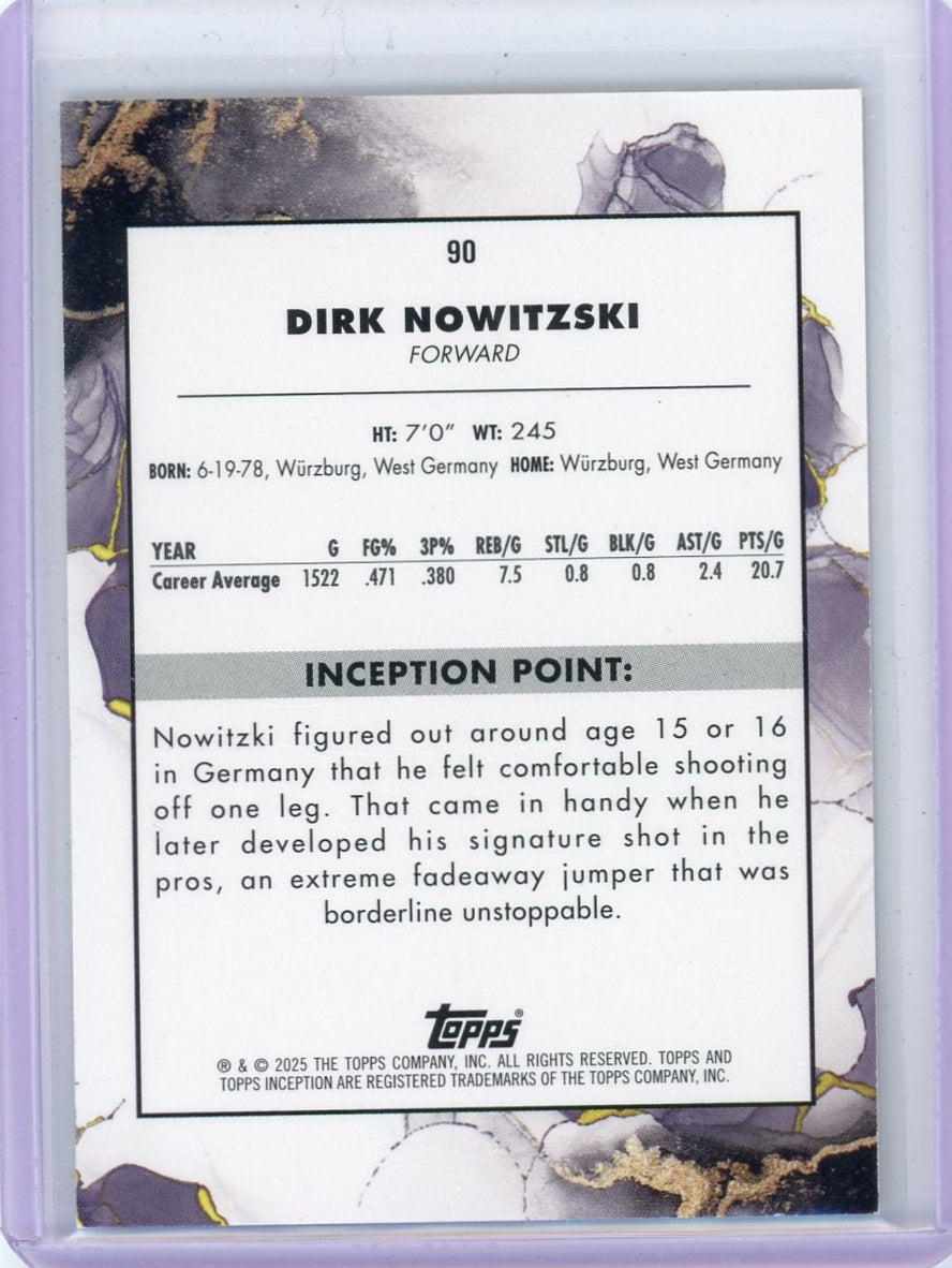 Dirk Nowitzki 2024-25 Topps Inception gold #'d 08/50