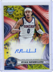 Ryan Nembhard 2025 Bowman's Best University Yellow Lazer Autograph #'d 19/75