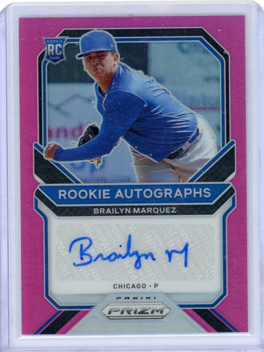 Brailyn Marquez 2021 Panini Prizm pink prizm rookie autographs #'d 10/50