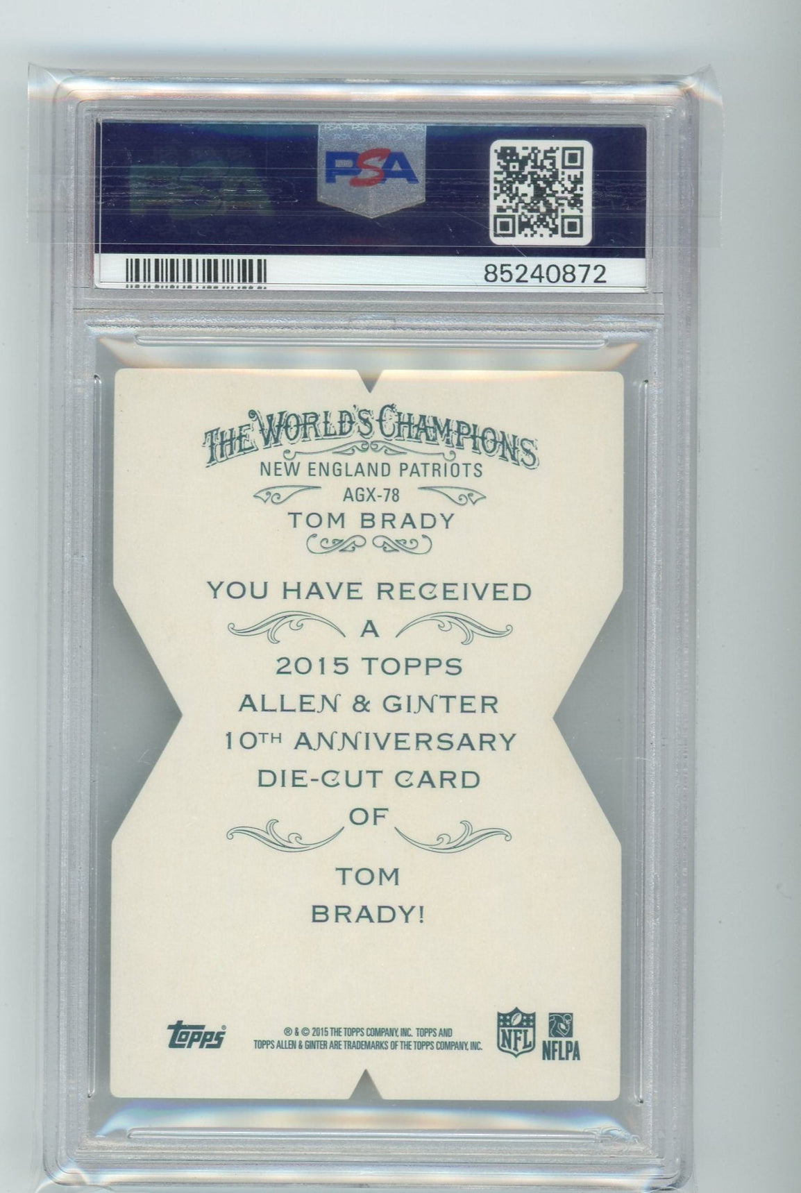 Tom Brady 2015 Topps National Convention Allen & Ginter Die Cut PSA 9