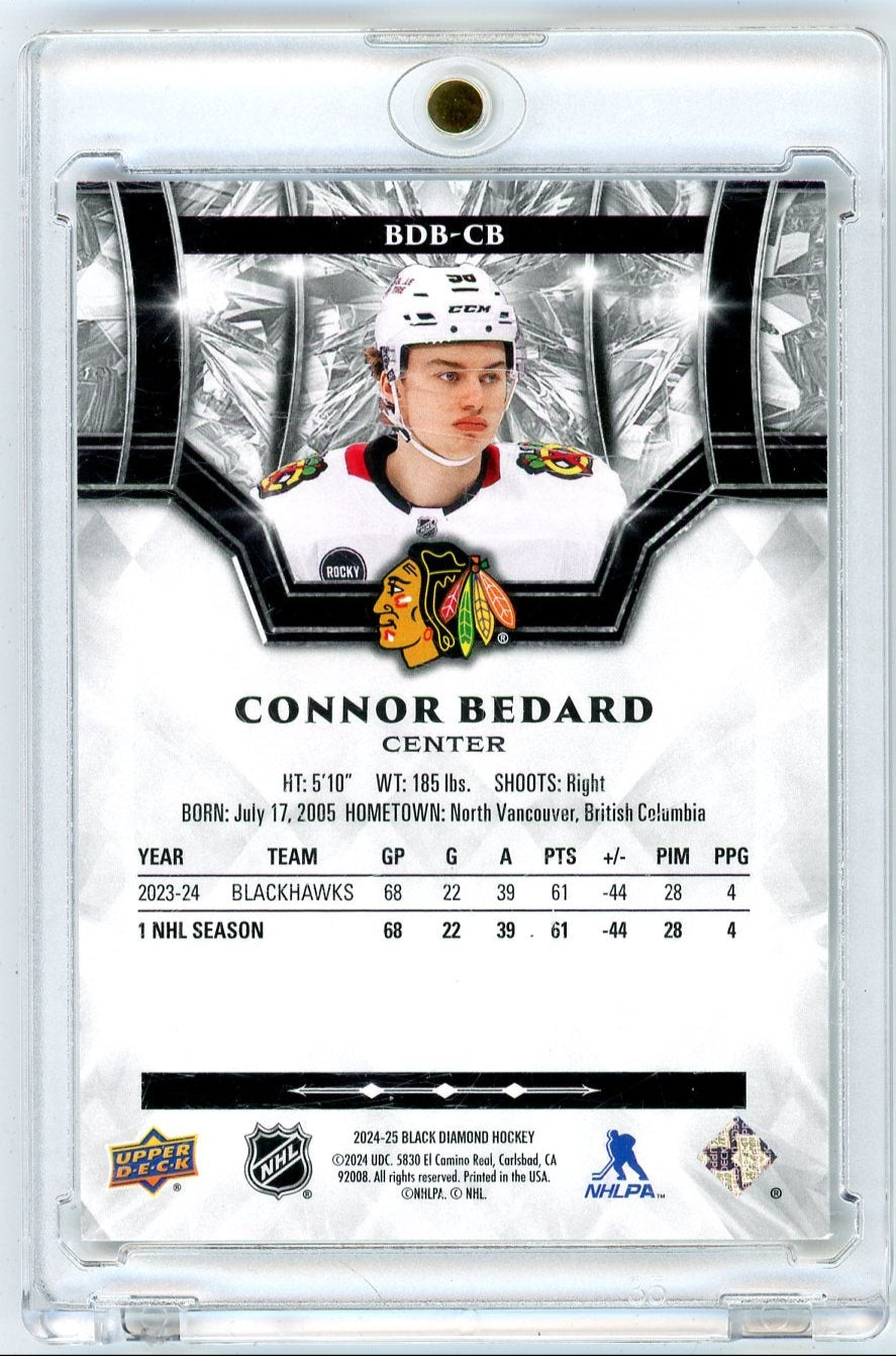 Connor Bedard 2024-25 UD Black Diamond Base #'d 314/349