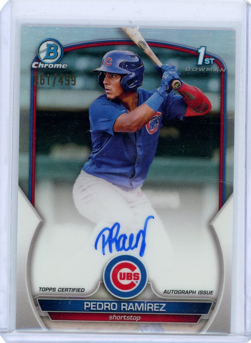 Pedro Ramirez 2023 1st Bowman Chrome autograph refractor #'d 061/499