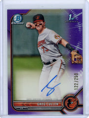 Greg Cullen 2022 1st Bowman Chrome autograph purple refractor #'d 122/250
