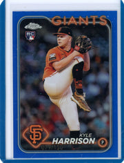 Kyle Harrison 2024 Topps Chrome blue refractor rookie card #'d 079/150
