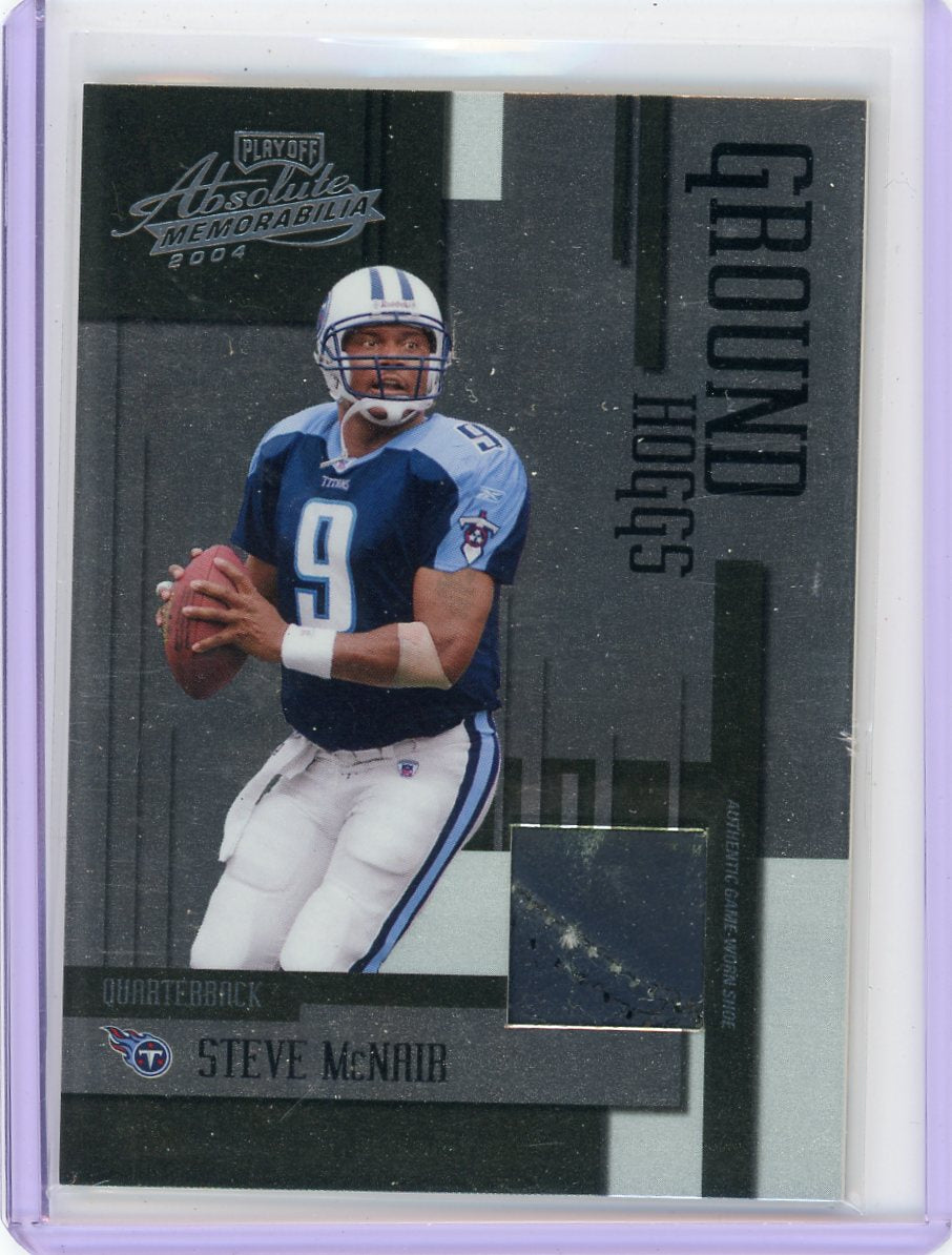 Steve McNair 2004 Donruss Playoff Absolute Ground Hoggs auth. game-used shoe relic #'d 066/125