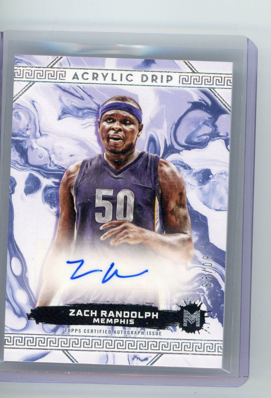 Zach Randolph 2023-24 Topps Motif Acrylic Drip autograph #'d 60/99