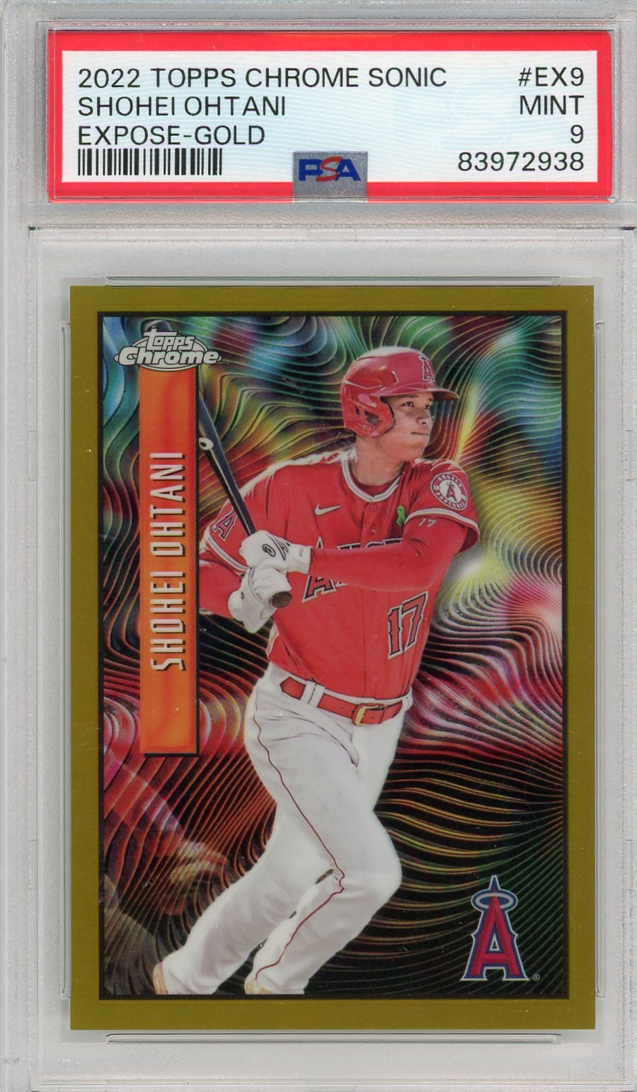 PSA 9 Shohei Ohtani rookie topps newest chrome card as well as 2022 topps chrome Shohei