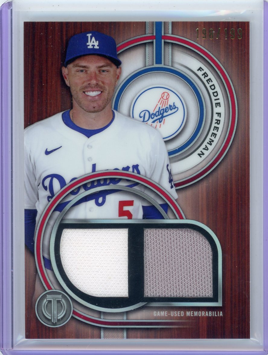 Freddie Freeman 2025 Topps Tribute dual game-used relics #'d 198/199
