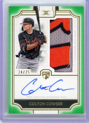 Colton Cowser 2024 Topps Definitive Collection Autograph Relic rookie card #'d 24/25
