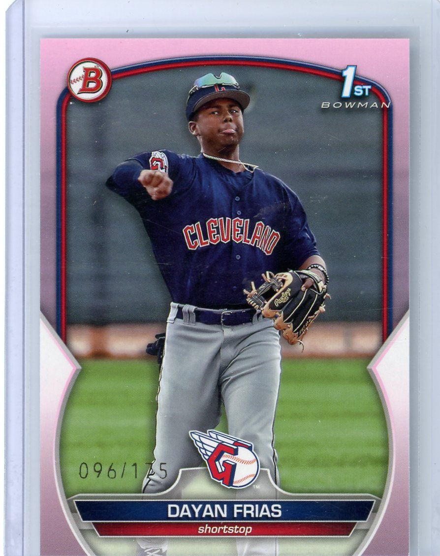 Dayan Frias 2023 Bowman Paper Prospects Pink #'d 096/175