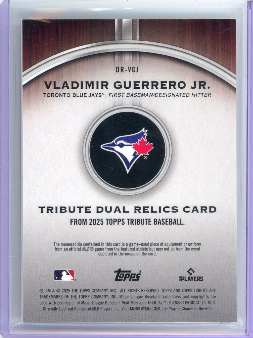 Vladimir Guerrero Jr. 2025 Topps Tribute dual game-used relics #'d 183/199