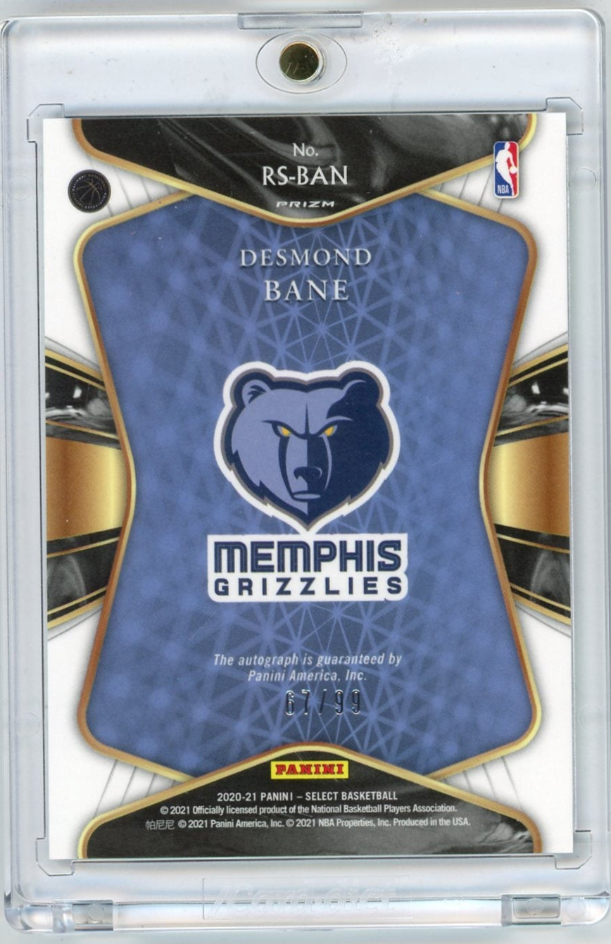 Desmond Bane 2020 Panini Select Rookie Signatures Neon Green #'d 67/99