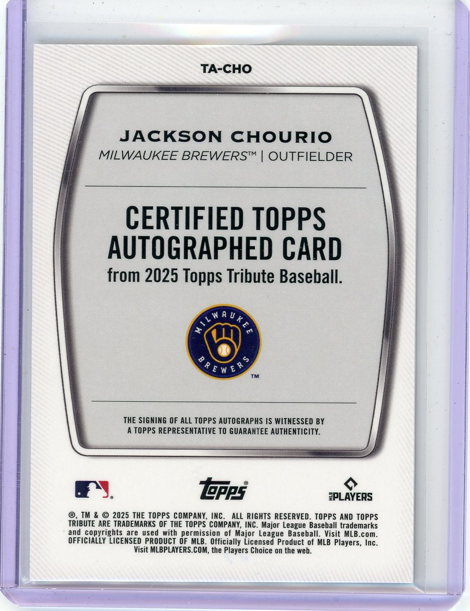 Jackson Chourio 2025 Topps Tribute autograph #'d 137/199