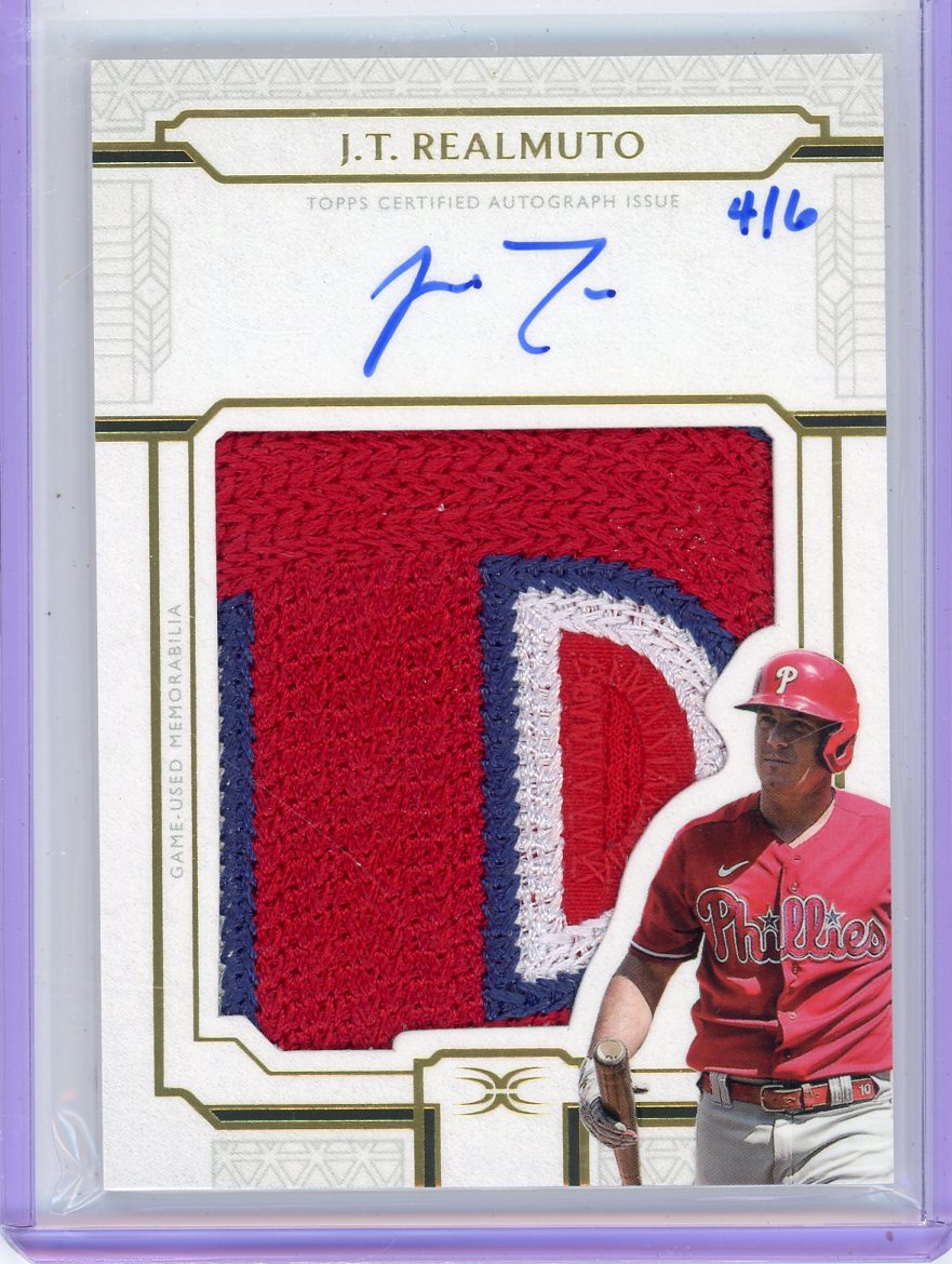 JT Realmuto 2024 Topps Definitive Collection Autograph Ultra Patch #'d 4/6