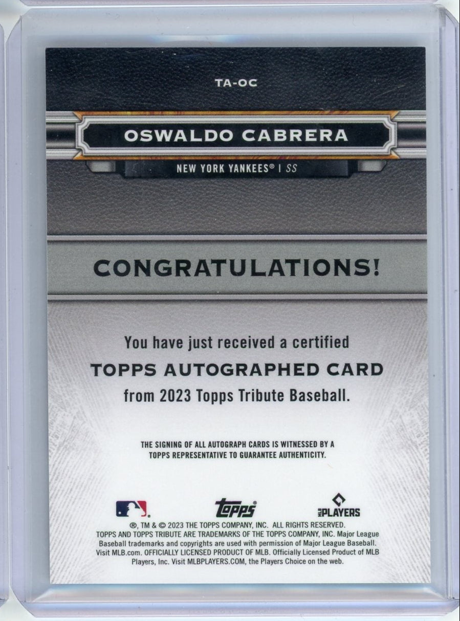 Oswaldo Cabrera 2023 Topps Tribute Autographs RC #'d 042/150