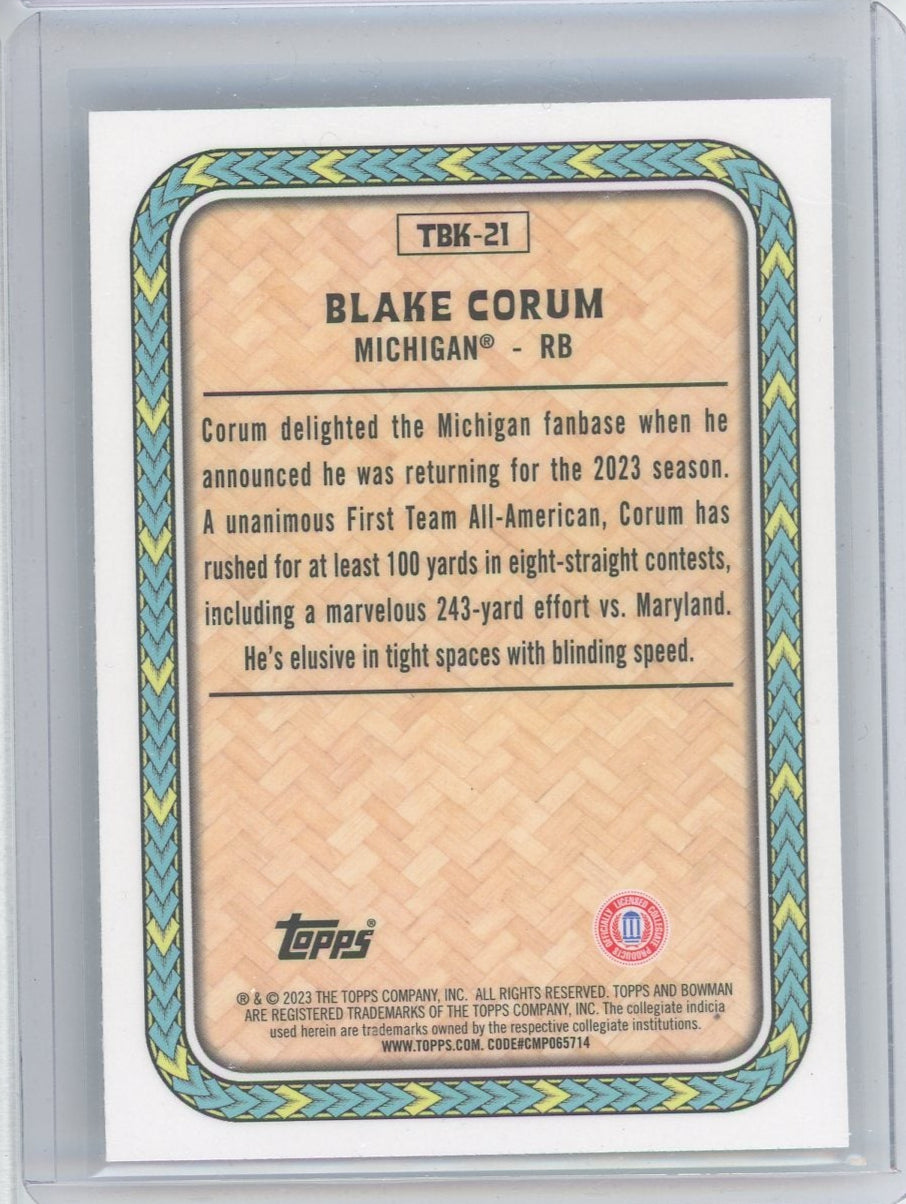 Blake Corum 2023 Bowman University Chrome Big Kahuna RC