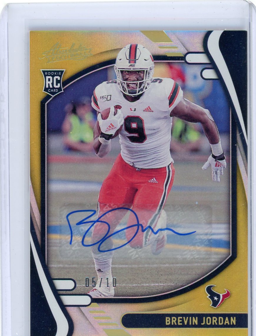 Brevin Jordan 2021 Panini Absolute gold foil autograph rookie card #'d 05/10