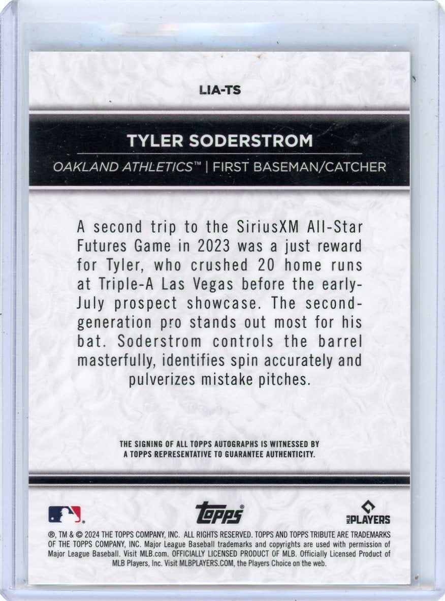 Tyler Soderstrom 2024 Topps Tribute autograph rookie card #'d 81/99