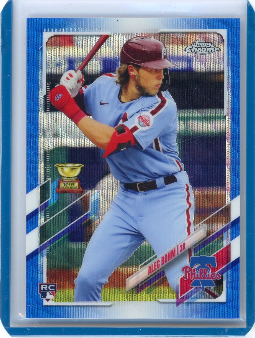Alec Bohm 2021 Topps Chrome blue wave refractor rookie card #'d 15/75