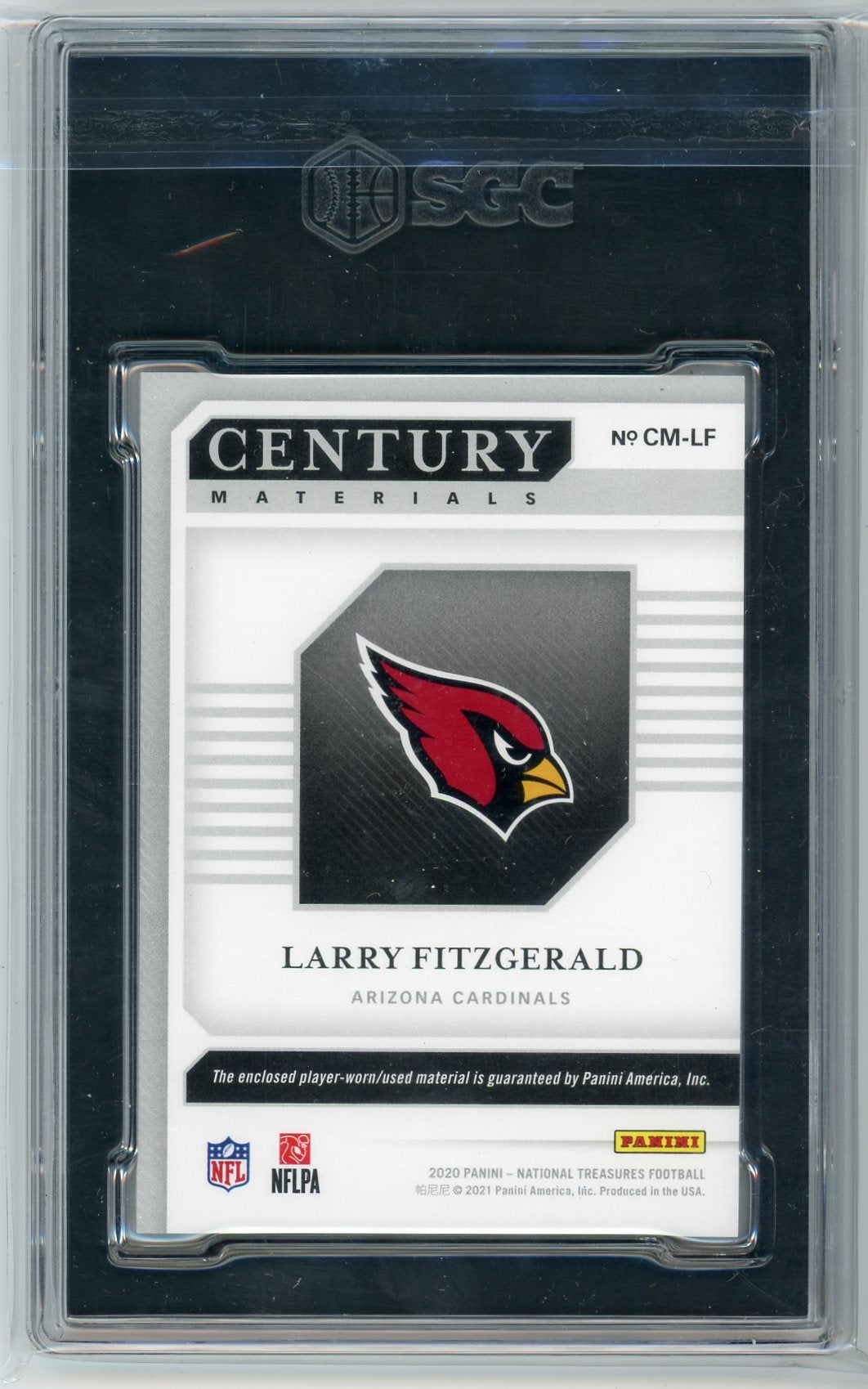 Larry Fitzgerald 2020 Panini National Treasures Century Materials #'d 83/99 SGC 8.5