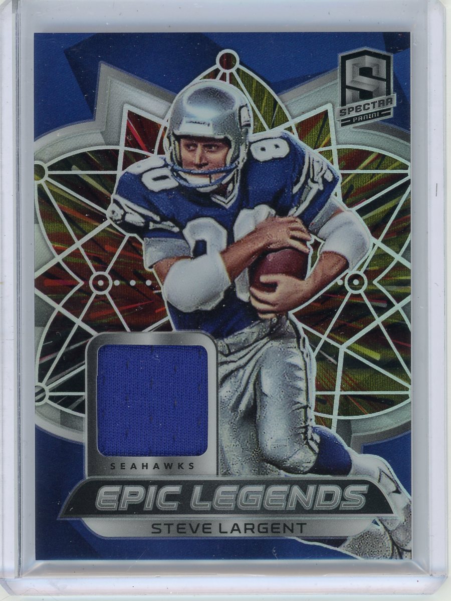 Steve Largent 2021 Panini Spectra Epic Legends relic blue prizm #'d 46/75