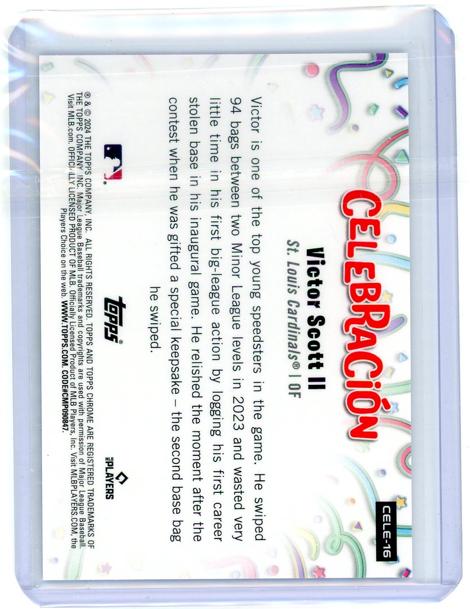 Victor Scott II 2024 Topps Chrome Update Celebracion rookie card #'d 17/99