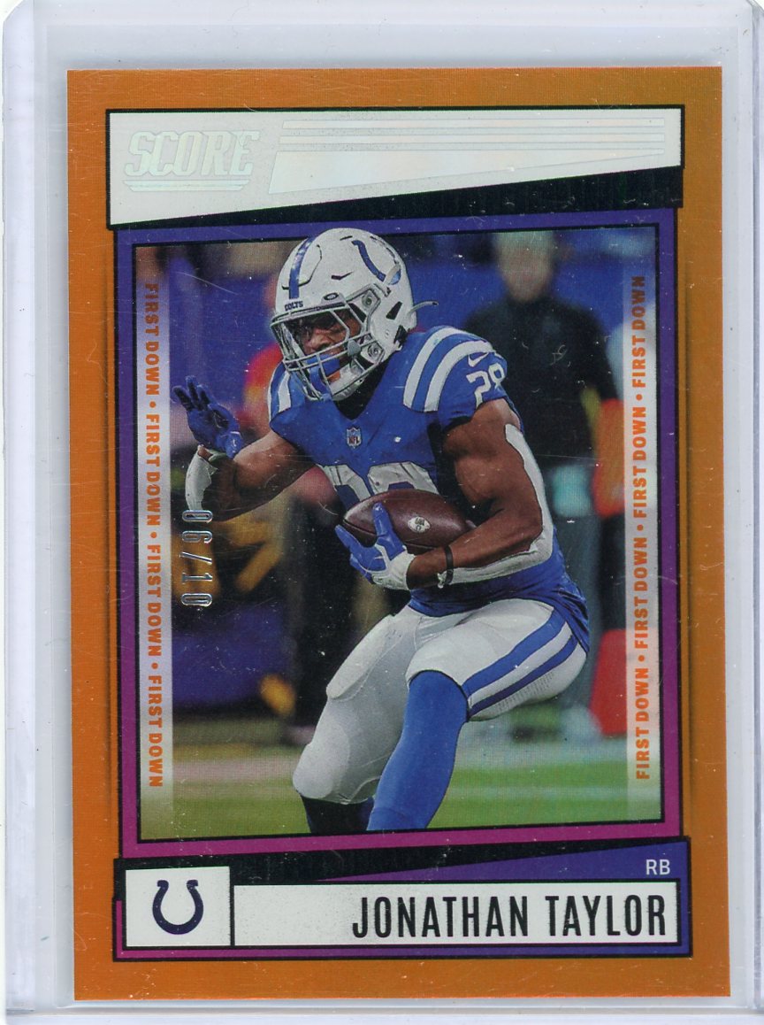 Jonathan Taylor 2022 Panini Score First Down orange foil #'d 06/10
