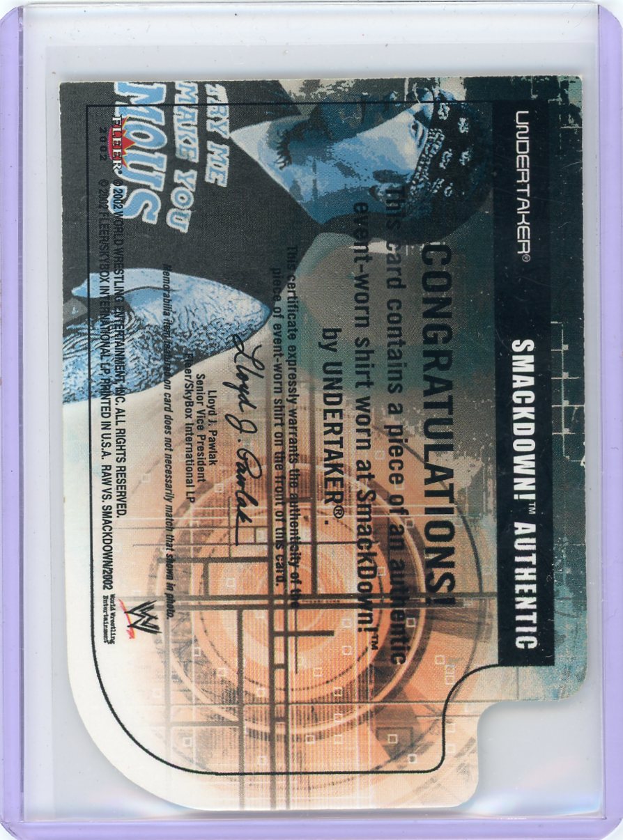 Undertaker 2002 Fleer WWE RAW vs. Smackdown! Authentic Relic