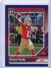 Brock Purdy 2024 Panini Donruss Optic Football Purple #'d 36/60
