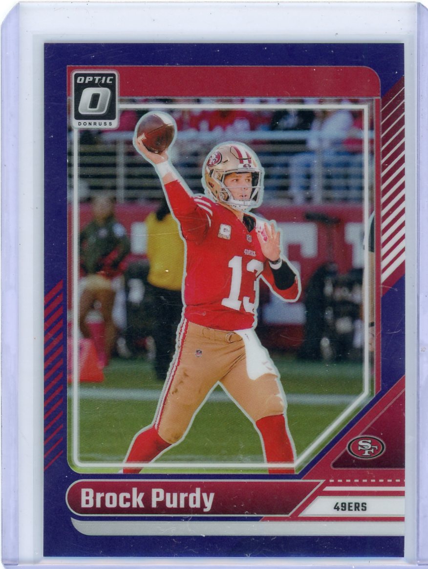 Brock Purdy 2024 Panini Donruss Optic Football Purple #'d 36/60