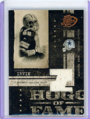 Michael Irvin 2004 Donruss Playoff Hogg Heaven auth. game-used jersey relic #'d 054/150