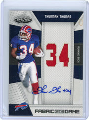 Thurman Thomas 2010 Panini Certified Fabric of the Game auth. game-used jersey relic auto #'d 11/25