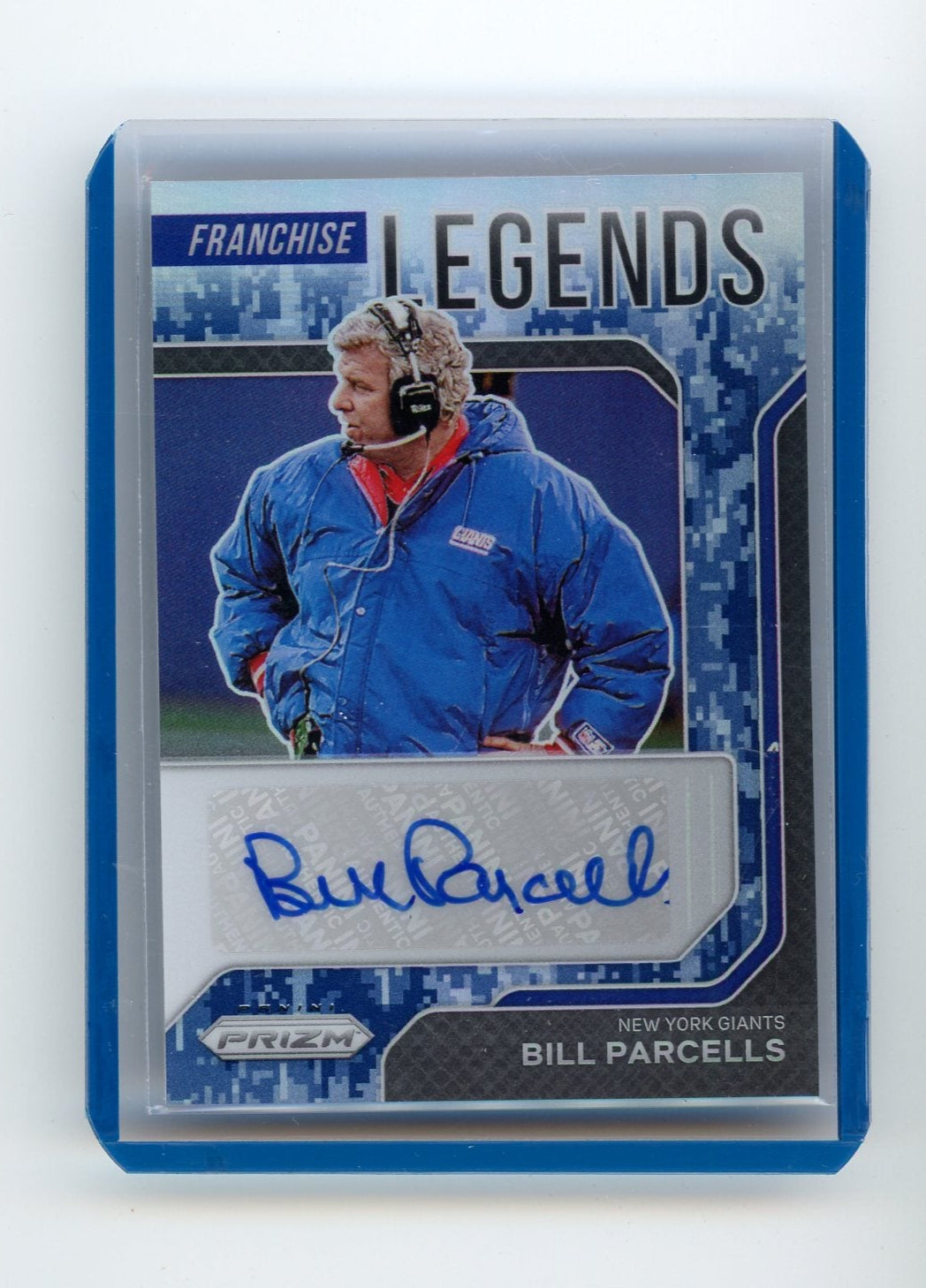 Bill Parcells 2021 Panini Prizm Franchise Legends autograph camo prizm #'d 21/25