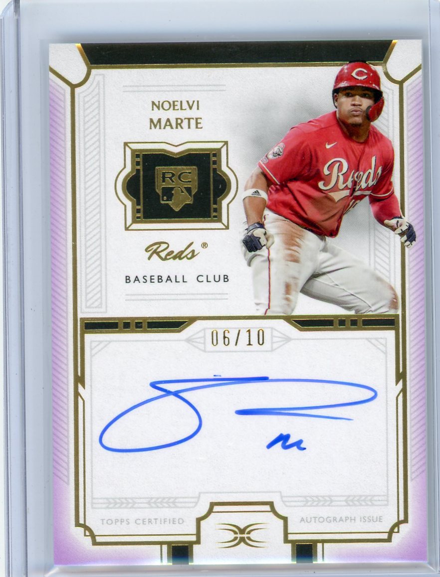Noelvi Marte 2024 Topps Definitive Collection Rookie Autograph #'d 06/10