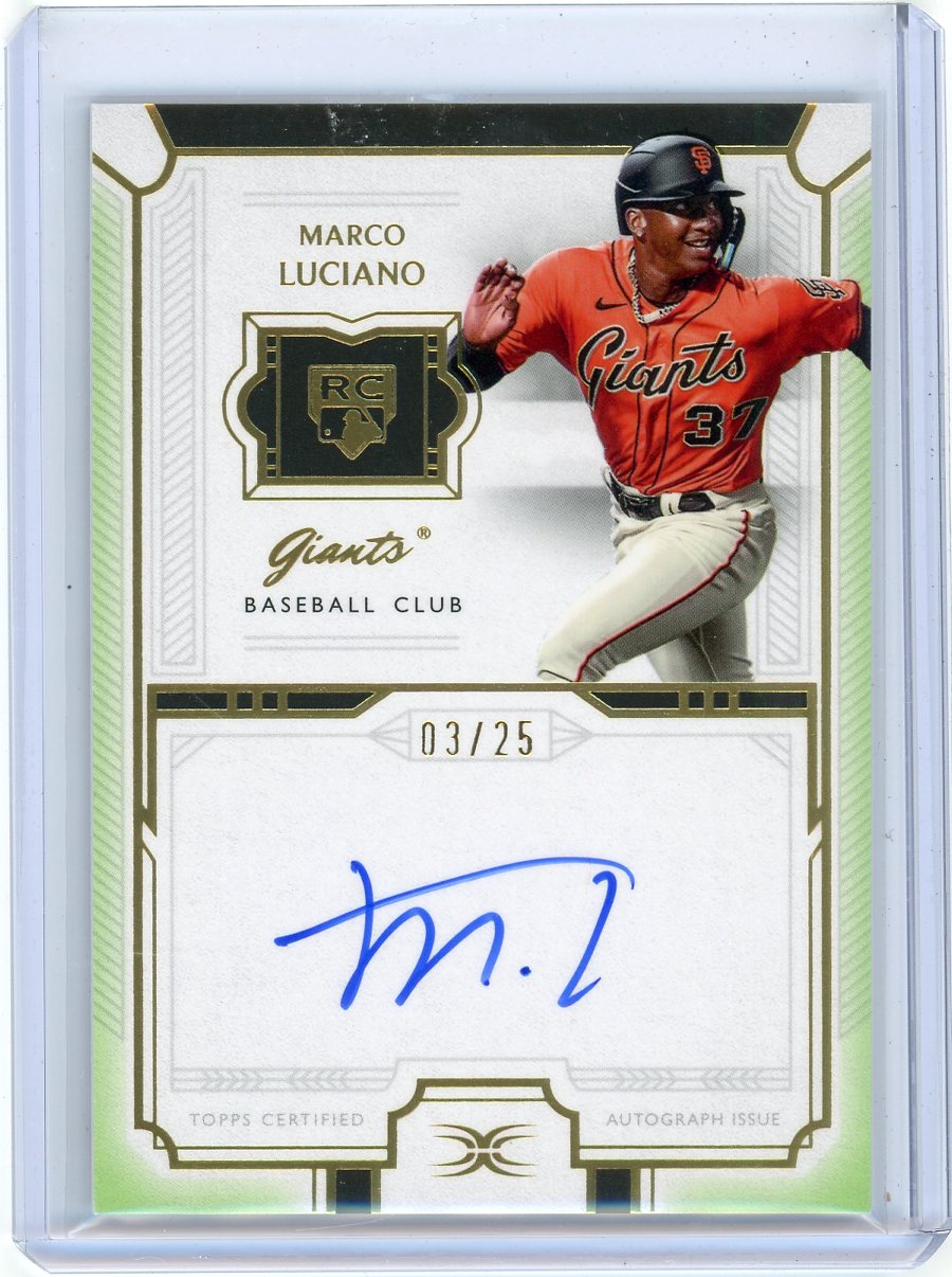 Marco Luciano 2024 Topps Definitive Collection Rookie Autograph #'d 03/25