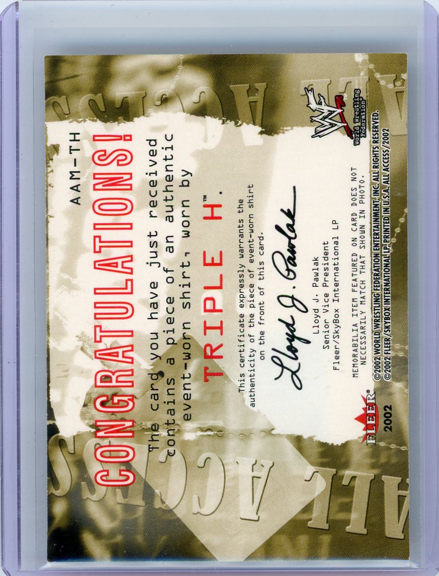 Triple H 2002 Fleer WWF All Access Relic