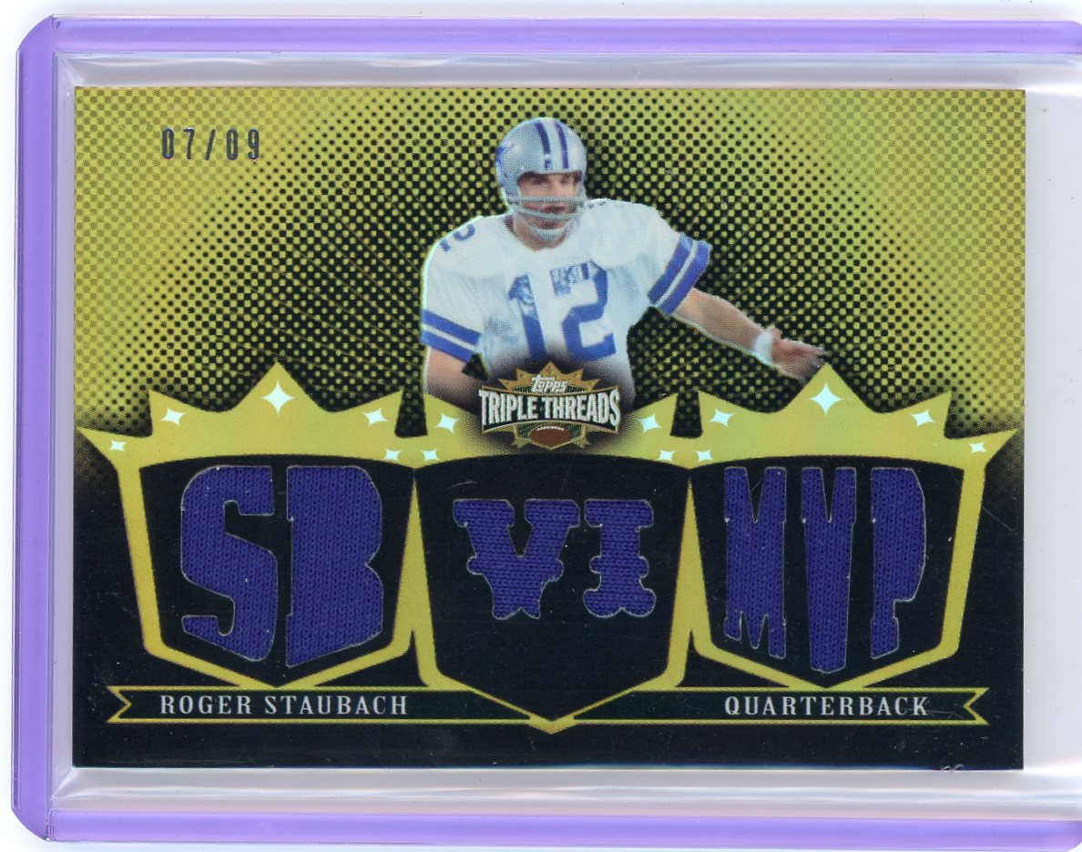 Roger Staubach 2007 Topps Triple Threads SB MVP relic gold #'d 07/09