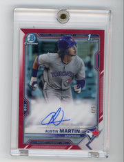 Austin Martin 2021 1st Bowman Chrome autograph red refractor #'d 4/5