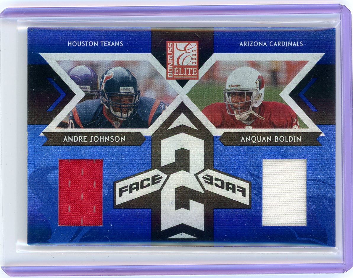 Andre Johnson Anquan Boldin 2005 Donruss Elite Face2Face double relic #'d 089/250