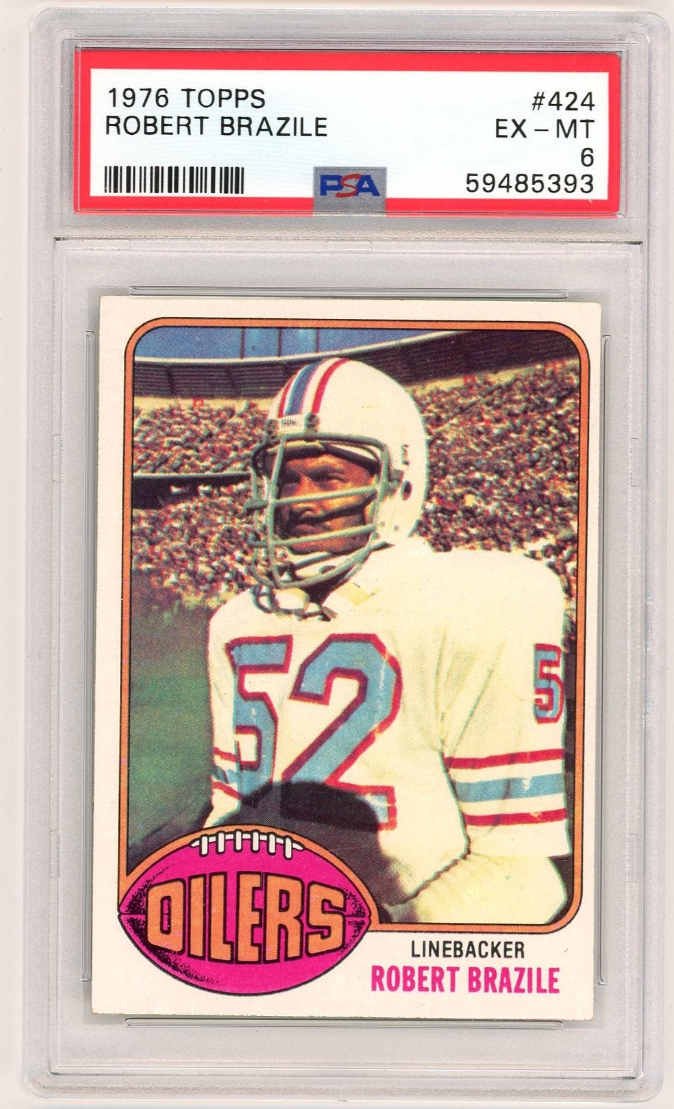 Robert Brazile 1976 Topps #424 PSA 6