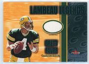 Brett Favre 2002 Fleer Throwbacks Lambeau Legends game-worn jersey relic