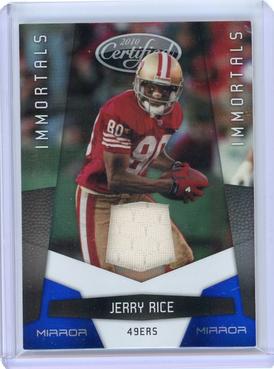 Jerry Rice 2010 Panini Certified Immortals Mirror auth. game-worn jersey relic #'d 37/50
